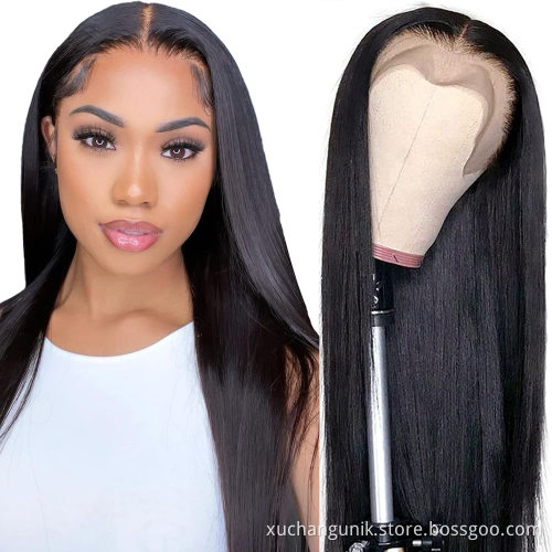 150% 180% Density Human Lace Front Wigs 10A Grade Silky Straight Pre Plucked 13x4 13x6 Transparent Frontal Raw Indian Hair Wig